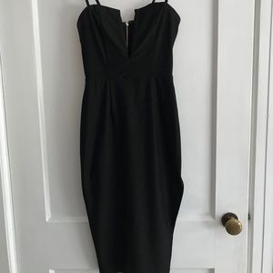 ASOS (Rare London) V Plunge Black Body-con Dress